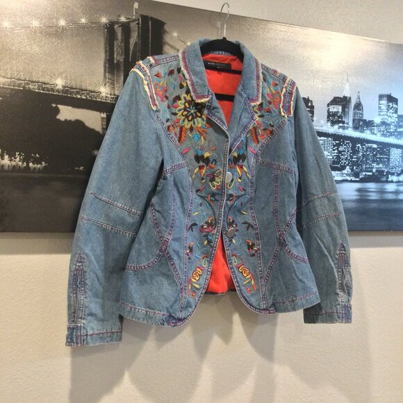 Marc Jacobs embroidered denim blazer